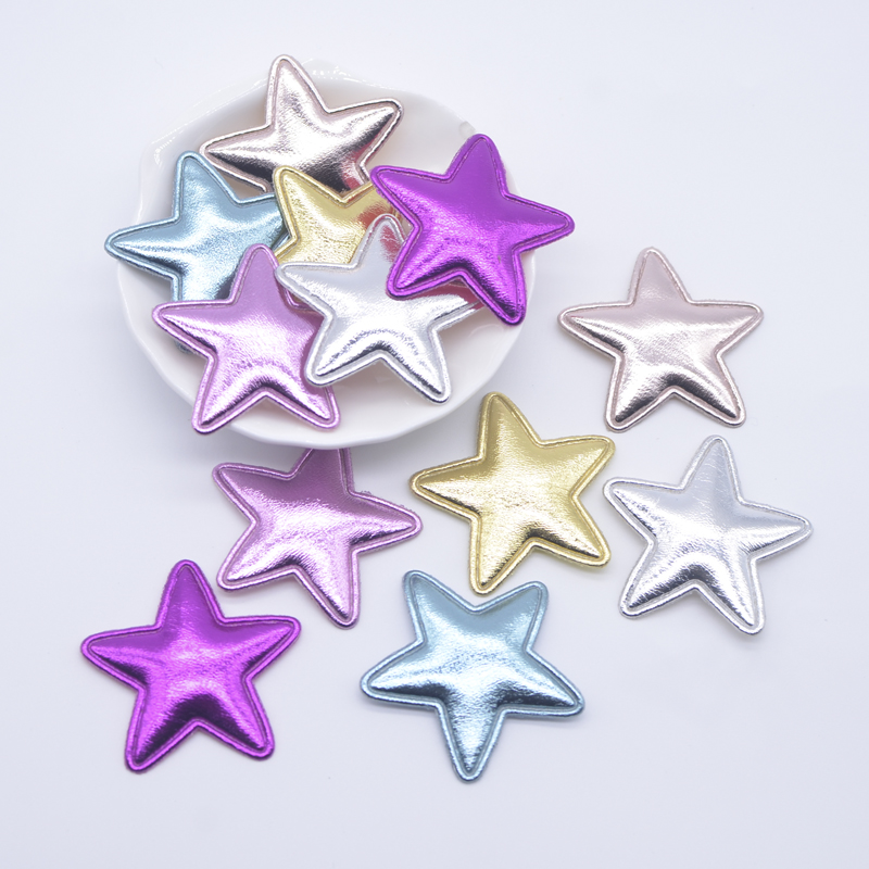Wedding Superstar - 50Pcs 40mm Leather Star Applique Padded