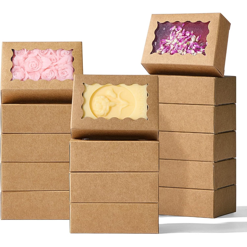 Wedding Favor Box - 40PCS Kraft Paper Soap Boxes with