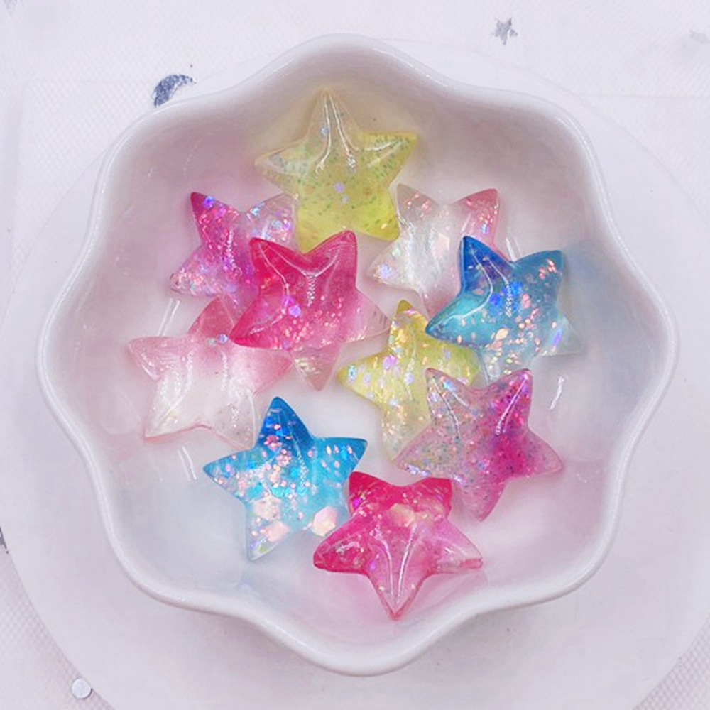Wedding Superstar - 12pcs Resin Colorful Cute Shniy Glitter