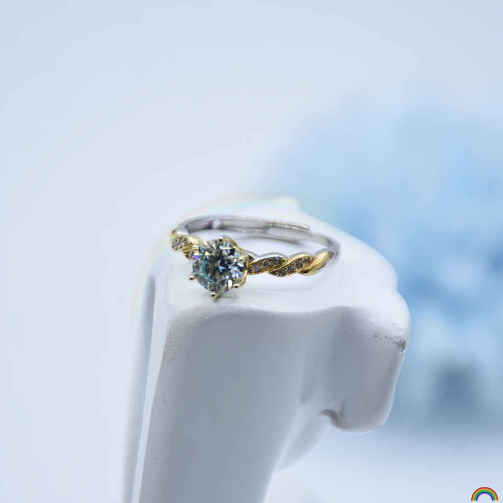 Wedding Superstar - S925 silver inlaid moissanite diamond ring,