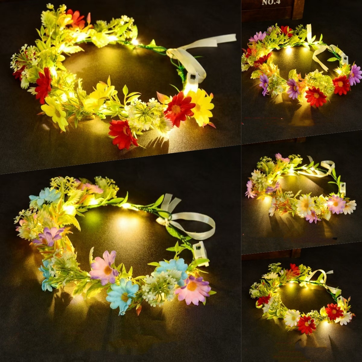 Wedding Arch Flower - LED Light Up Flower Crown Headband
