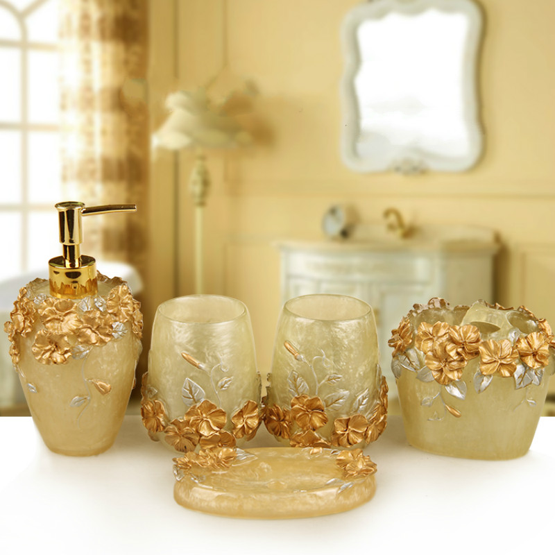 Wedding Bathroom Supply Kit - European Style Emboss Resin Bathroom Kit