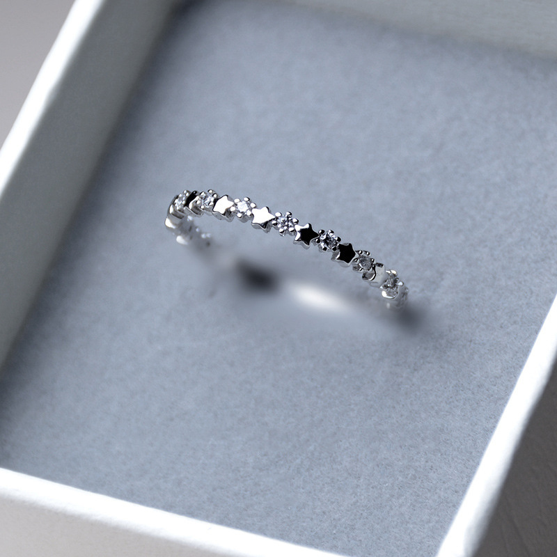 Wedding Superstar - Fashion Silver Color White Zircon Star