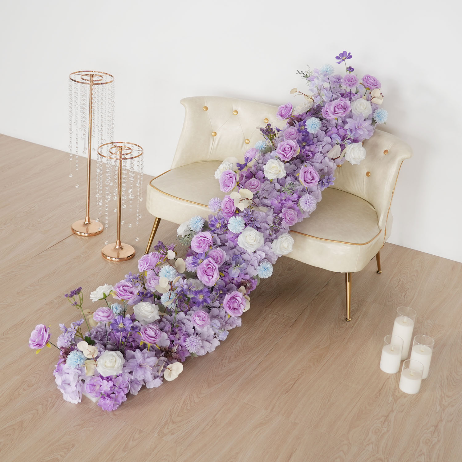 Wedding Arch Flower - Uflower Purple Artificial Flowers Wedding Decor