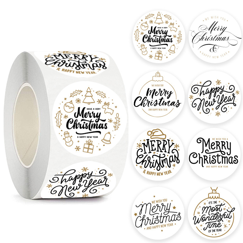 Wedding Sutra - 50-500Pcs Merry Christmas Stickers Thank You