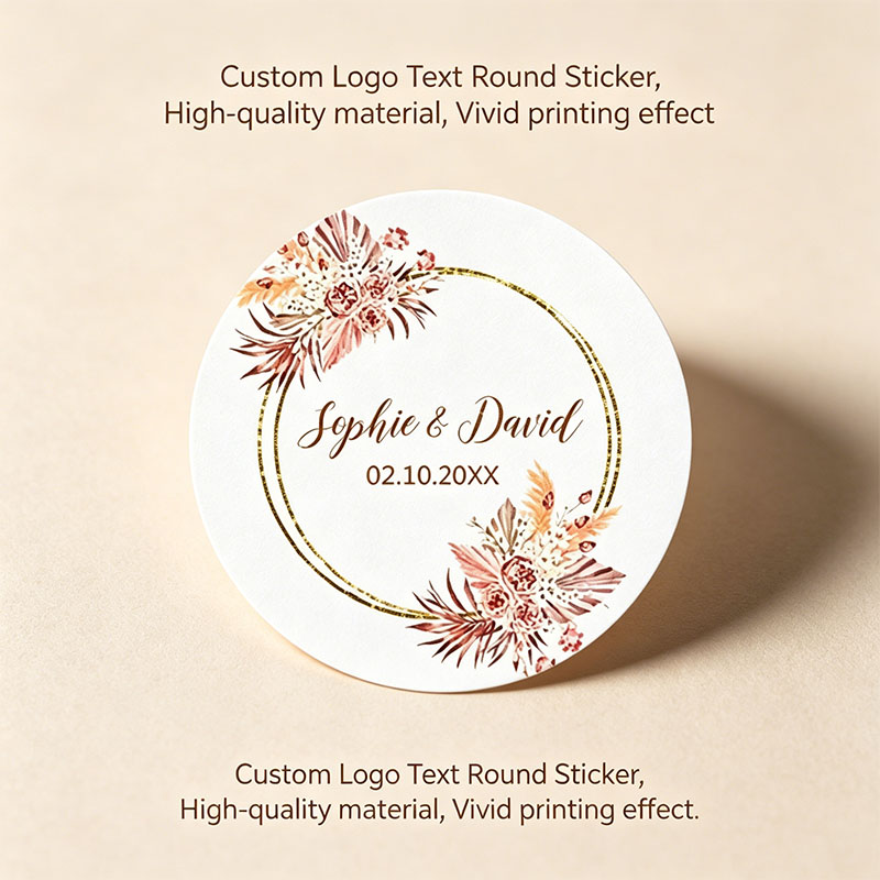 Wedding Favor Box - Custom Names Date Wedding Stickers Boho