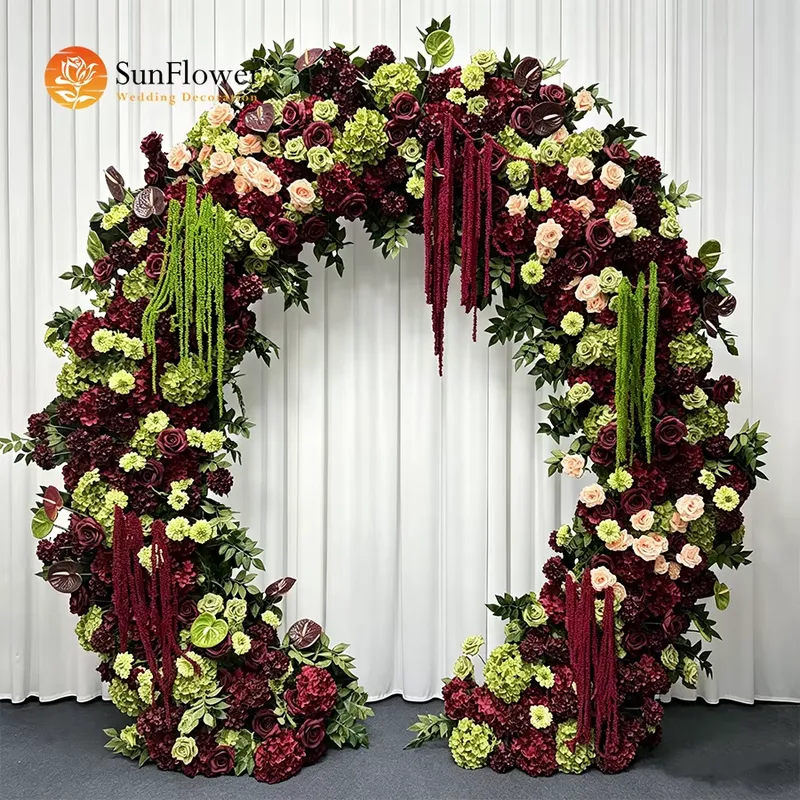 Burgundy Sage Green Trailing T - Wedding Arch Flower 评论和价格