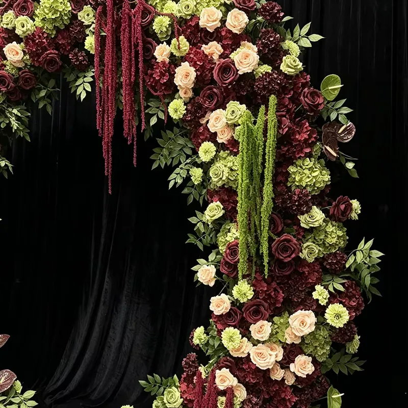 Burgundy Sage Green Trailing T - Wedding Arch Flower 评论和价格