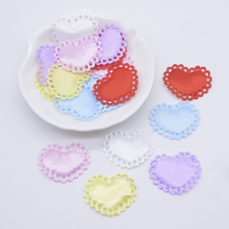 50Pcs 29*24mm Heart Cloth Padd - Wedding Superstar 评论和价格