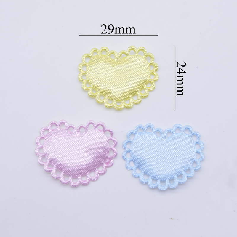 50Pcs 29*24mm Heart Cloth Padd - Wedding Superstar 评论和价格