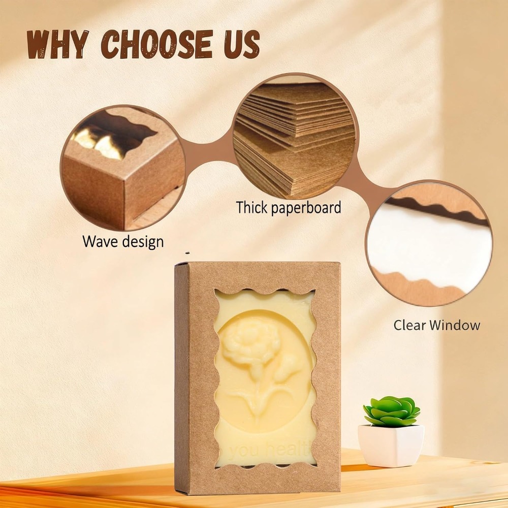 40PCS Kraft Paper Soap Boxes w - Wedding Favor Box 评论和价格