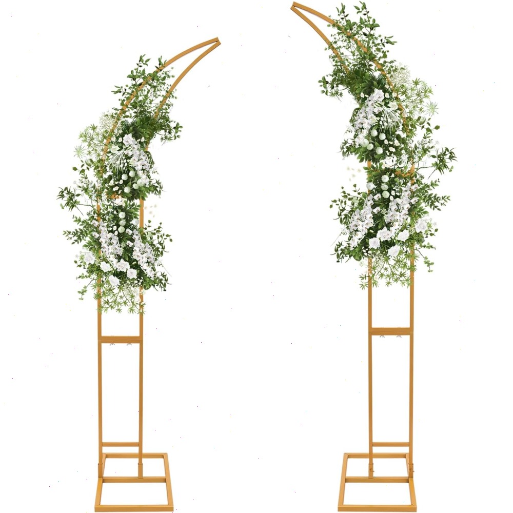 2Pcs Curved Wedding Arch Backd - Wedding Arch Flower 评论和价格