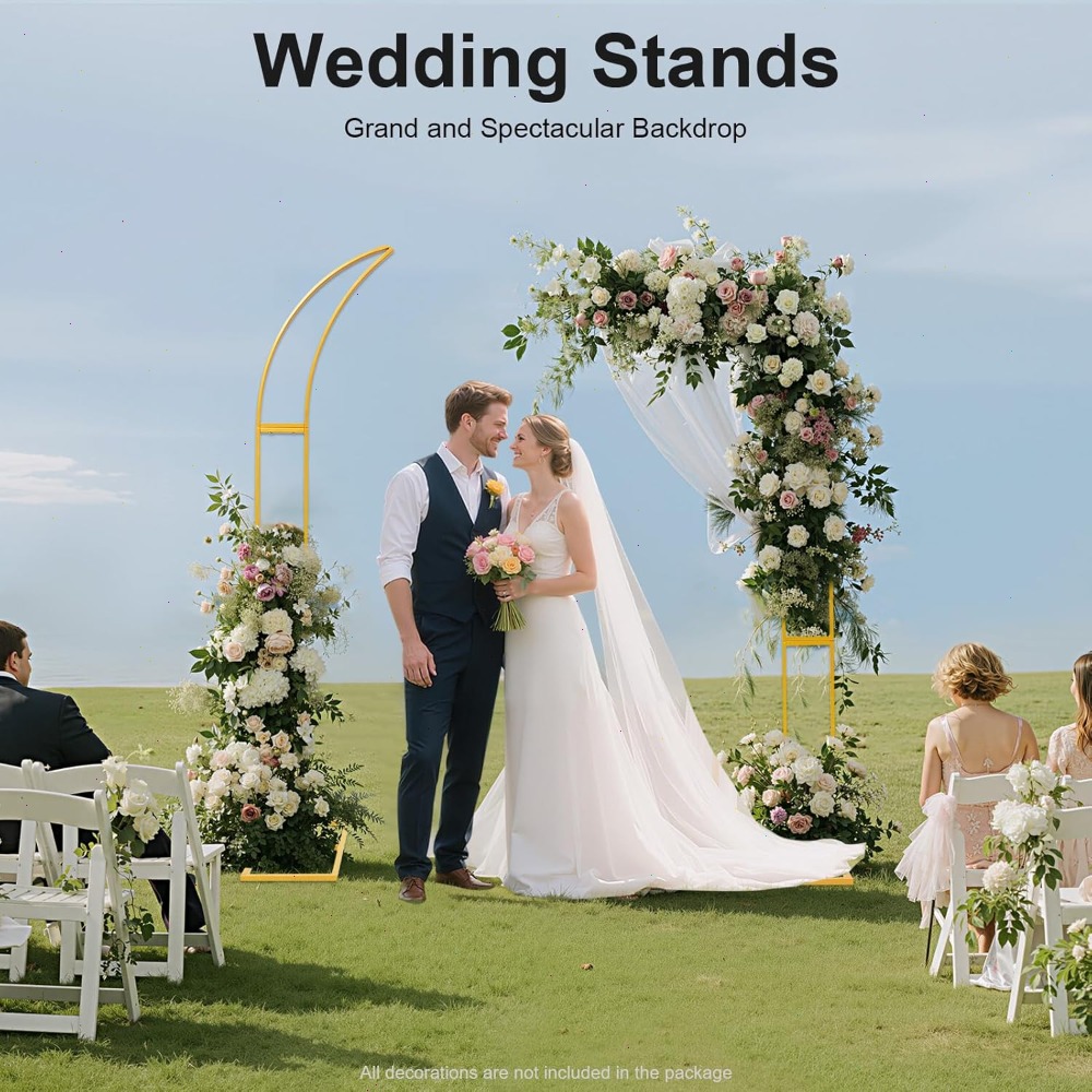 2Pcs Curved Wedding Arch Backd - Wedding Arch Flower 评论和价格