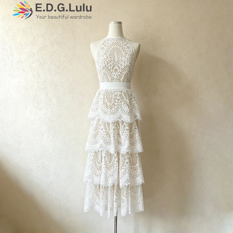 EDGLuLu O Neck Sleeveless Whit - Wedding Lulu 评论和价格