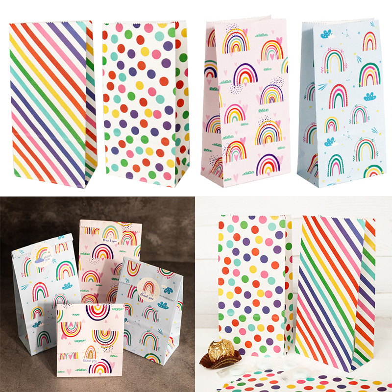 Small Paper Bags Rainbow Print - Wedding Favor Box 评论和价格