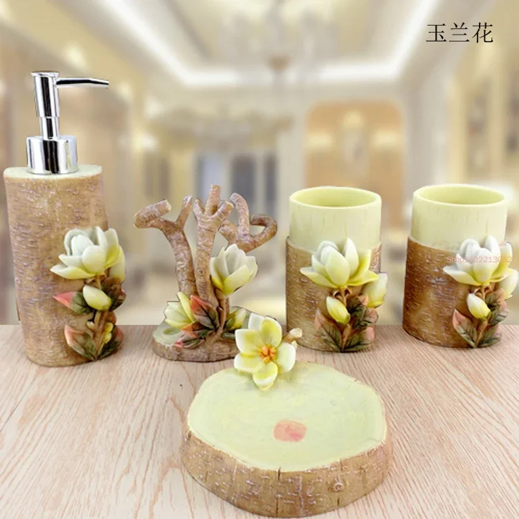 5pcs/set Resin Bathroom Access - Wedding Bathroom Supply Kit 评论和价格