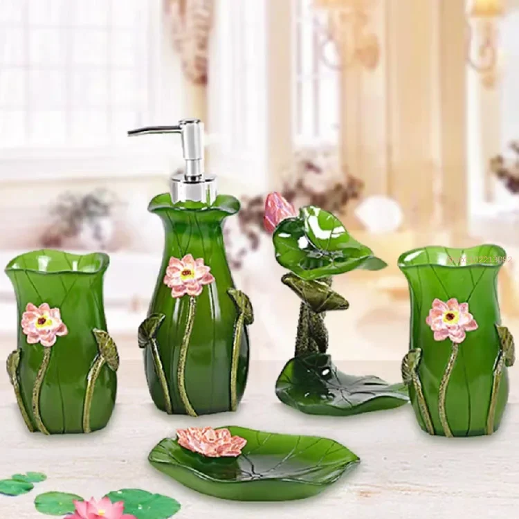 5pcs/set Resin Bathroom Access - Wedding Bathroom Supply Kit 评论和价格