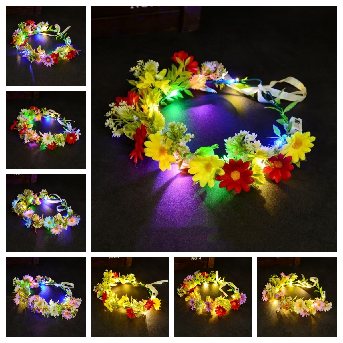 LED Light Up Flower Crown Head - Wedding Arch Flower 评论和价格