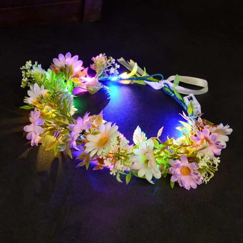 LED Light Up Flower Crown Head - Wedding Arch Flower 评论和价格
