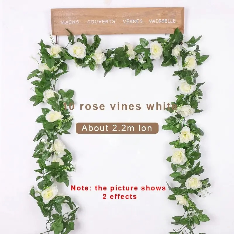 1Pcs 2.2M Artificial White Flo - Wedding Arch Flower 评论和价格