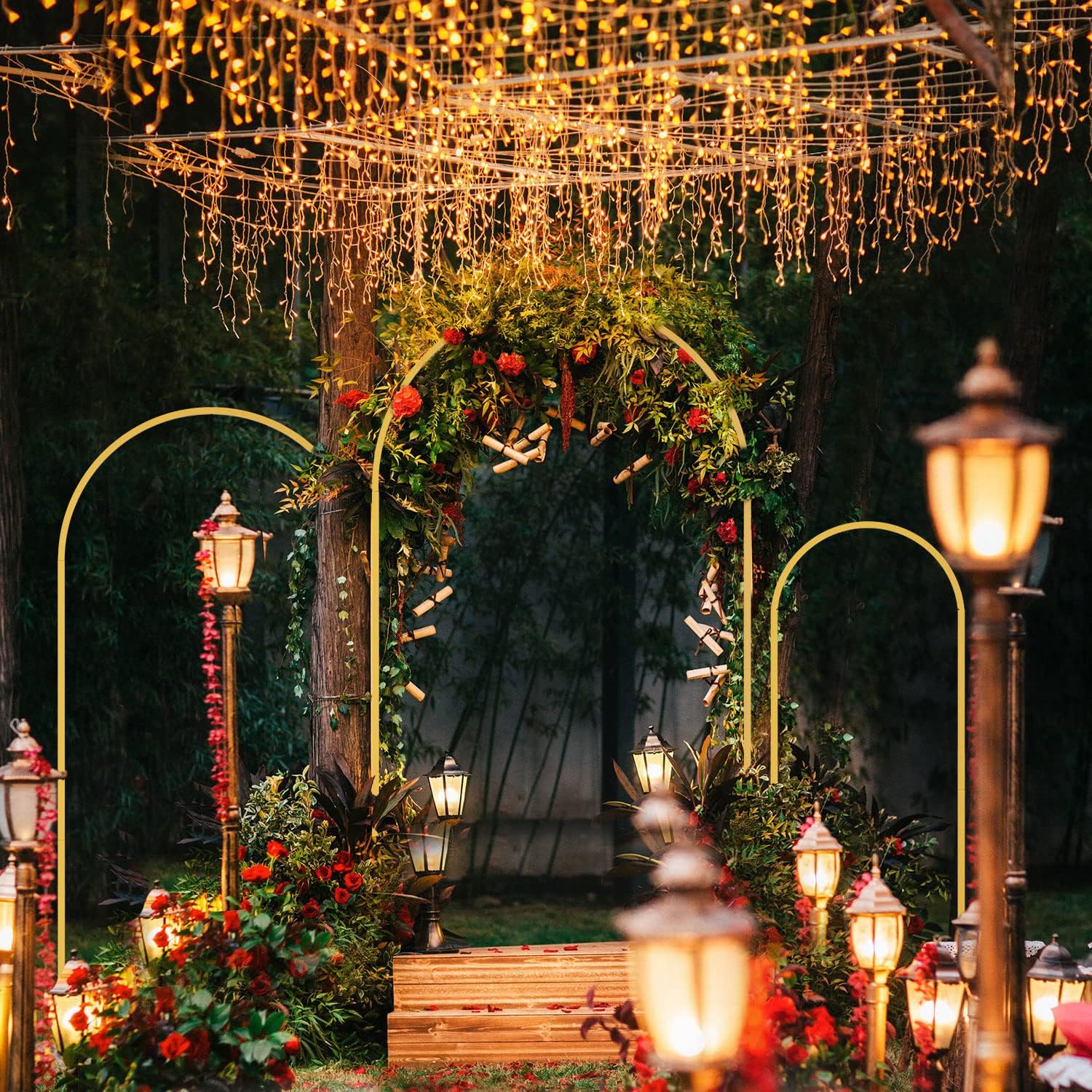 1pc Gold Metal Arch Backdrop S - Confetti Balloon Set 评论和价格