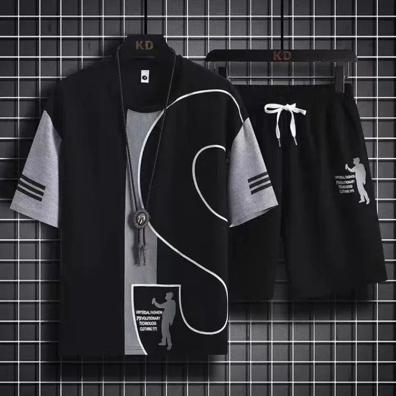 Male T Shirt Short Sets Graphi - Wedding Job 评论和价格