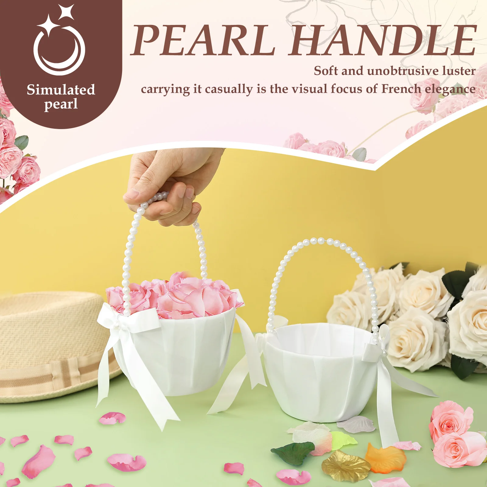 2Pcs Wedding Flower Girl Baske - Wedding Ceremony Supply 评论和价格