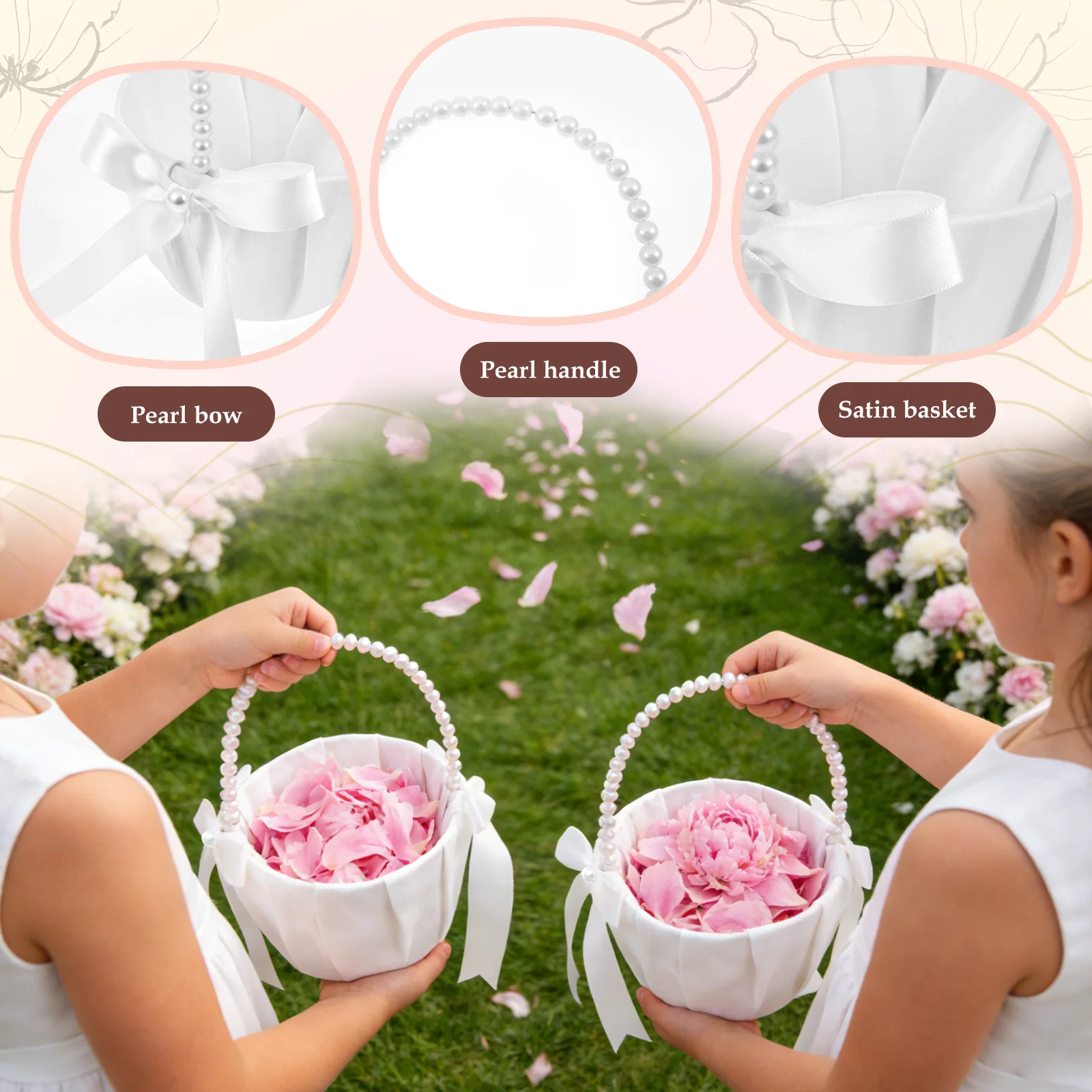 2Pcs Wedding Flower Girl Baske - Wedding Ceremony Supply 评论和价格