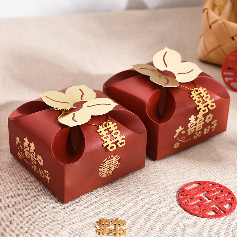 50pcs Orange Portable Gift Box - Wedding Favor Box 评论和价格