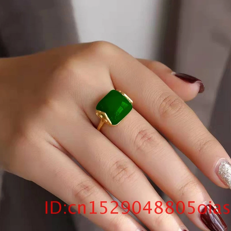 Natural Hetian Jade Ring Fashi - Wedding Zone 评论和价格