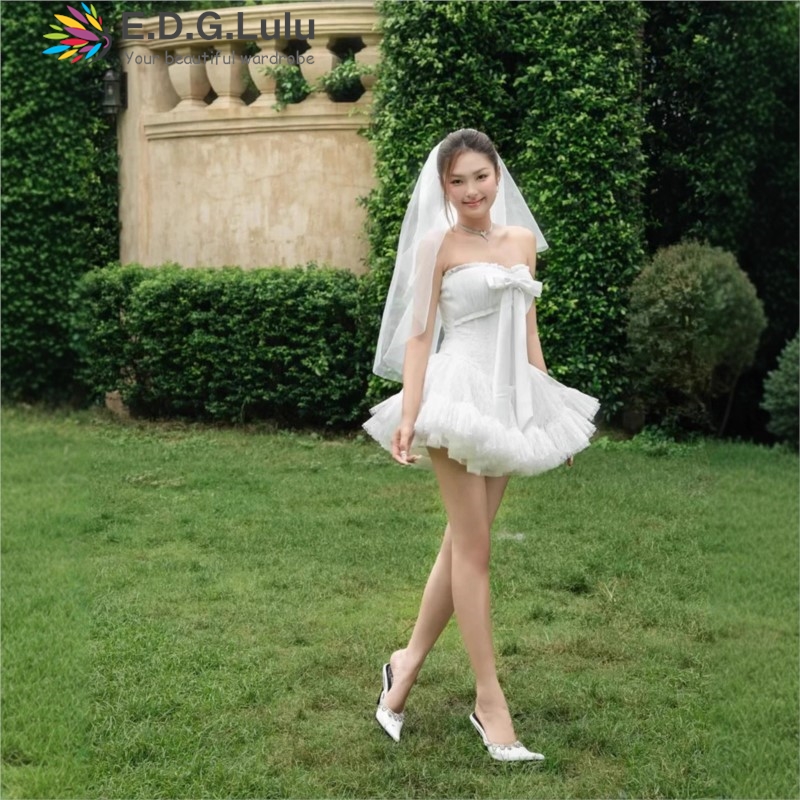 EDGLuLu Strapless Bow Elegant  - Wedding Lulu 评论和价格