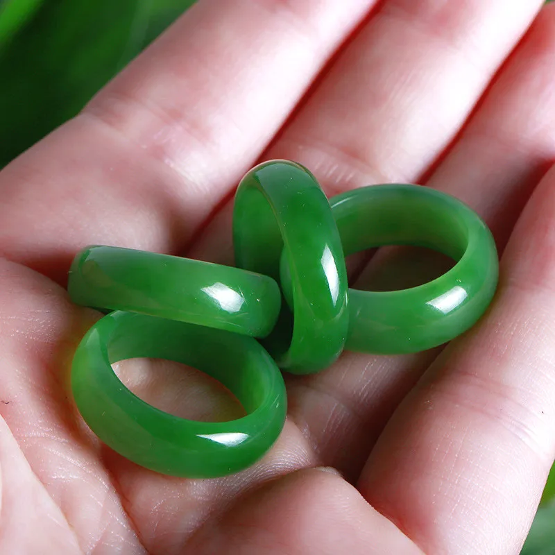 Natural Green Hetian Jade Ring - Wedding Zone 评论和价格