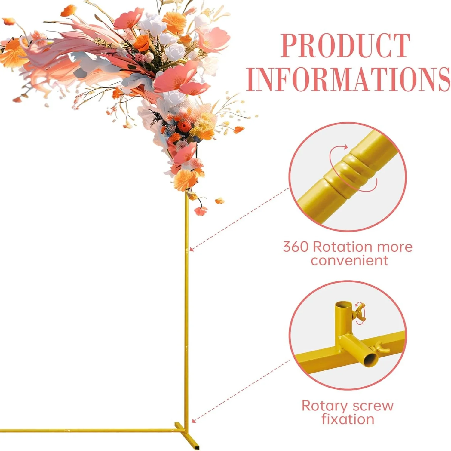 Gold Wedding Arches Square Bac - Confetti Balloon Set 评论和价格